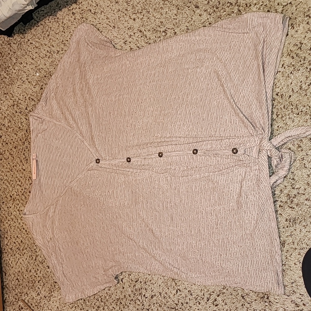 Rose/pale pink faux button down shirt